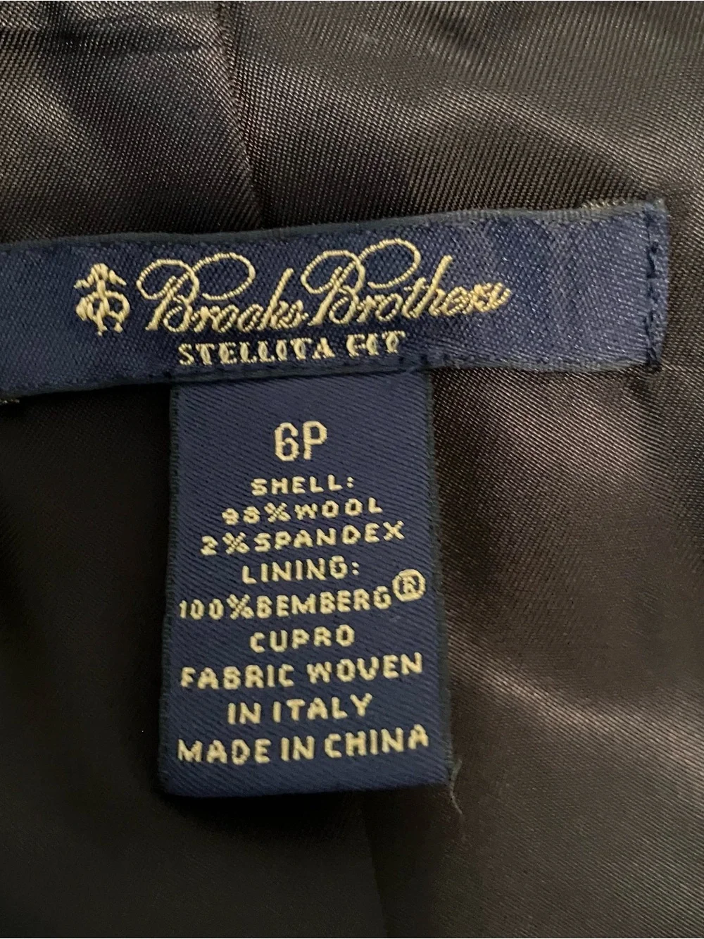 Women’s Brooks Bothers 6P Wool Blend Loro Piana Blazer Jacket Black Crop Stella